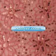 Ткань Сетка с пайетками (розовый)